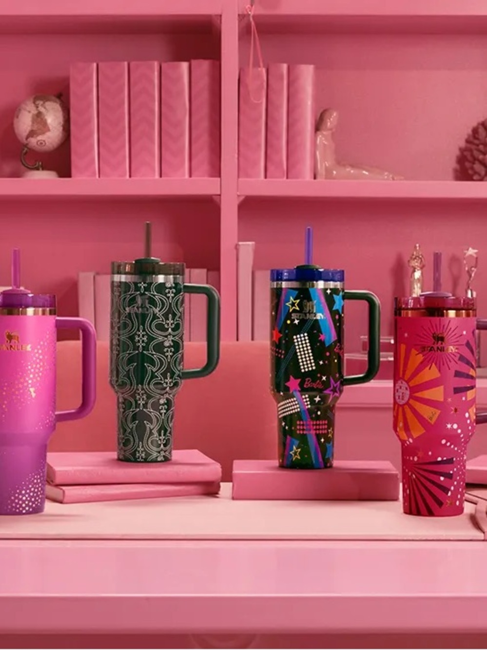 Stanley x Barbie '70s Superstar Purple Pink 40 Oz Quencher Tumbler NIB Ltd Ed - Picture 5 of 14